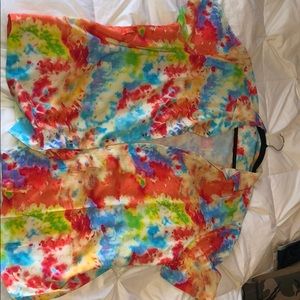 Tie dye camp collar shirt - medium - new